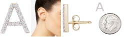 Wrapped Diamond Initial A Single Stud Earring (1/20 ct. t.w.) in 14k Gold, Created for Macy's